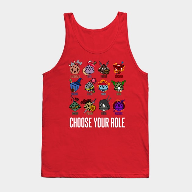 D&D Character Class Hit Dice Tank Top by Meta Cortex